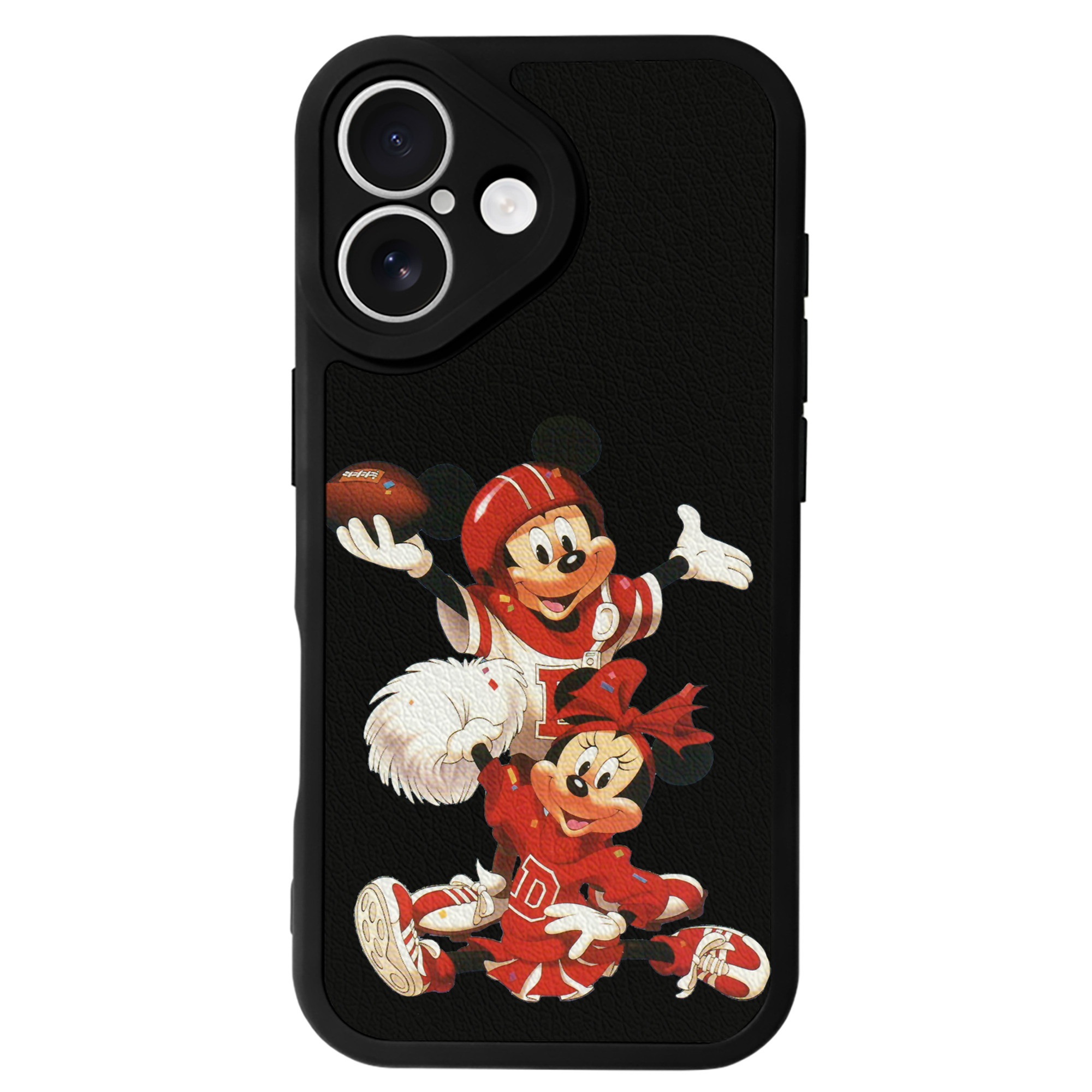 （画像用） ミッキーマウス Mickey Mouse 【iPhone 16シリーズ対応】シリコンスマホケース（レザー調） 材質：シリコン